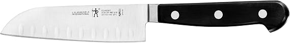 HENCKELS Classic Razor-Sharp Hollow Edge Santoku Knife 5 inch, German Engineered Informed by 100+ Years of Mastery
