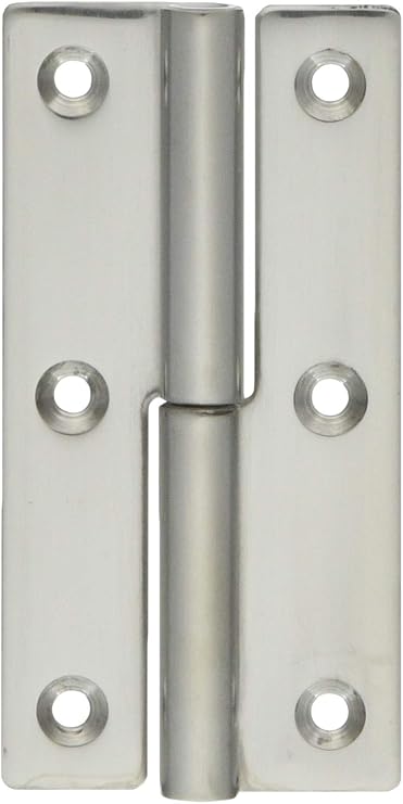 ステンレス鋼製抜き差し丁番 LAMP KN-75CL 左用 鏡面研磨 サイズ：75×38 耐荷重17kgf/2ヶ 1個売り