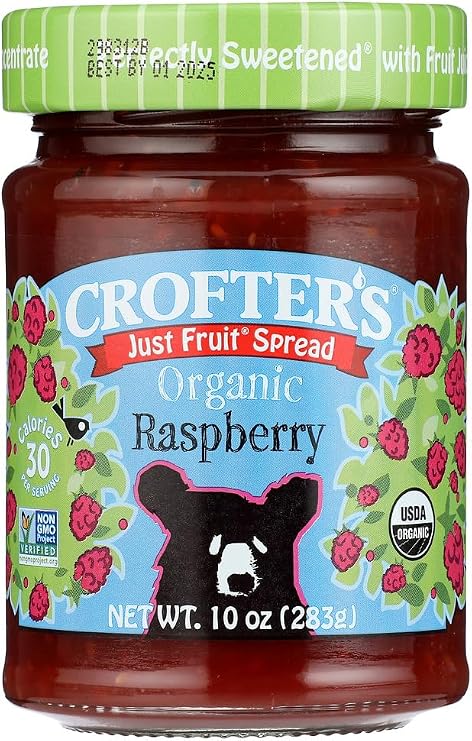 Organic Raspberry Fruit Spread, 10 Ounce - 6 per case. Y