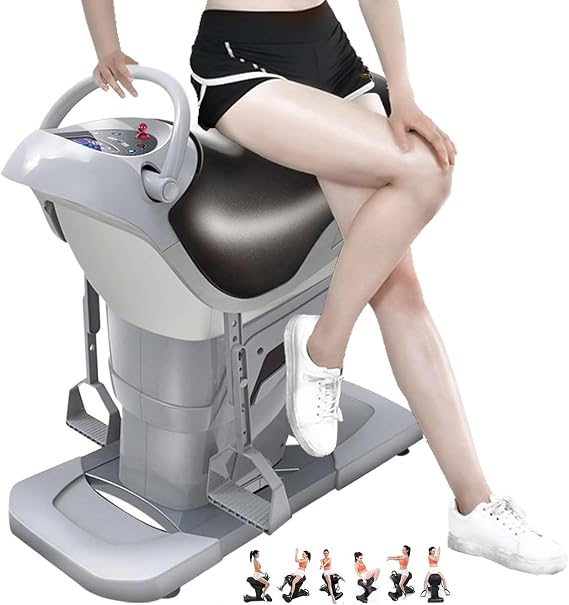 Electric 3D Simulation Horse Riding Fitness Machine (150Kg Load), Indoor Horse Riding Machine, 20 Speed Setting + 3 Intelligent Modes + LCD Display + Bluetooth Music,Grey
