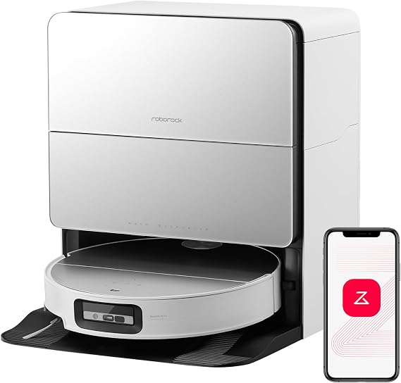 roborock Saros 10 Robot Vacuum and Mop, 22,000Pa Suction, AI Obstacle Avoidance, 3.14-inch Ultra Thin, Intelligent Dirt Detection, Zero Tangling Main Brush, Hot Water Mop & Dock Self Cleaning