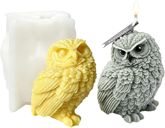 Owl Candle Mold,3D Animal Silicone Resin Mould for Aromatherapy Candle Making,Epoxy Casting Mold for Wax, Soap Craft,Clay, Plaster, Home Decor