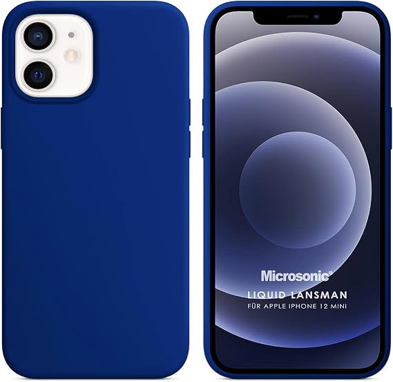 Microsonic Apple iPhone 12 Mini için Kılıf Liquid Lansman Silikon Lacivert [iPhone 12 Mini ile Uyumlu Kılıf - Lacivert]