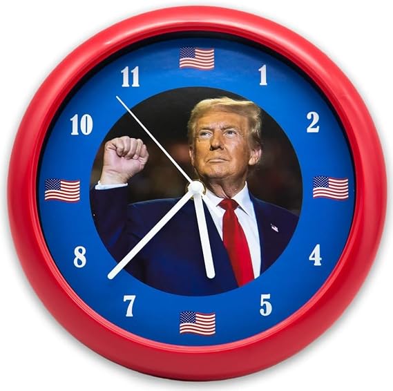 Trump Talking Wall Clock - 10 Inch - We Will Make America Great Again Hourly Voice Message