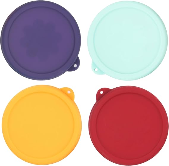 1 Cup Round Silicone Storage Cover Lids Replacement for Anchor Hocking and Pyrex 7202-PC Glass Bowls (Container not Included) (Mix) 4 Pack