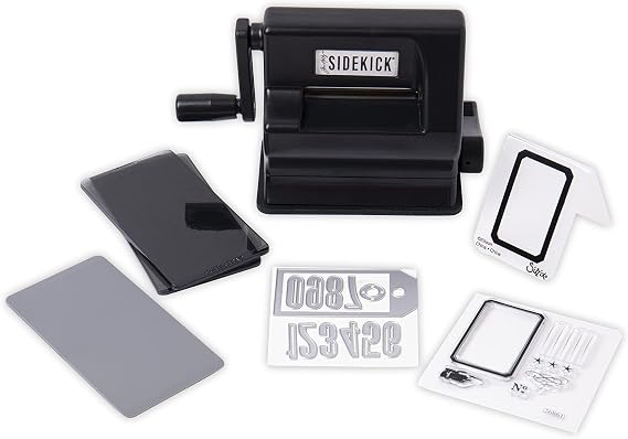 Sizzix Sidekick Tim Holtz Mini Die Cutting and Embossing Machine and Beginners Craft Kit for Adults and Kids. Perfect for your Card Making, Journaling and Scrapbooking Supplies | 6.35cm Opening