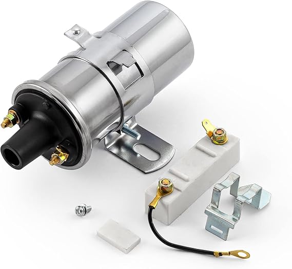 Speedmaster PCE382.1016.01 12V Electronic Round Oil Filled Female Round Canister Ignition Coil Chrome