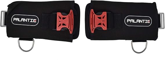Palantic Scuba Tech Universal Diving Weight Pocket System, Heavy Duty Nylon with Quick Release Buckles & D-Rings, Impact Resistant, 10-12 lbs Capacity per Pouch, Durable - Black, Pair