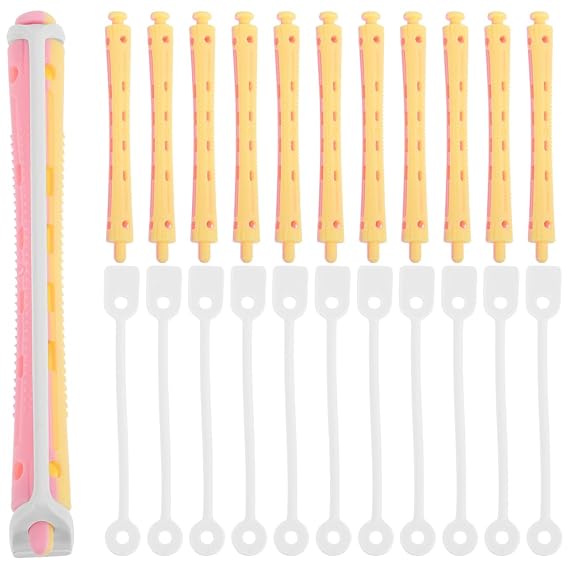 COHEALI 12Pcs Macaron Color Cold Perm Rods, 0.31" Small Hair Rollers for Short Hair Curlers for Spiral Curls, Cold Wave Rods for Professional Salon & DIY Styling
