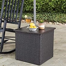 Sunjoy A210000602 Vanessa Combination Umbrella Stand Side Table, Brown