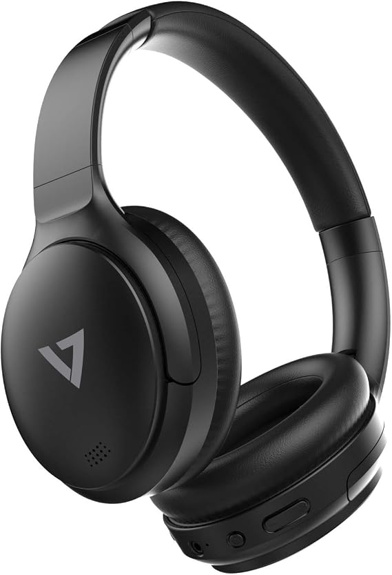 V7 Wireless Bluetooth Stereo ANC Headphones - Stereo - Mini-phone (3.5mm) - Wired/Wireless - Bluetooth - 49.2 ft - 32 Ohm - 20 Hz - 20 kHz - Over-the-ear - Binaural - Circumaural - Noise Cancelling Mi