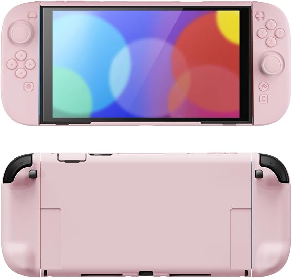 playvital Split Case for Switch 2 Scratch-Resistant Case Dockable Case Ergonomic Grip Case with Folding Stand & Joystick Caps Accessories for Nintendo Switch 2 Cherry Blossom Pink