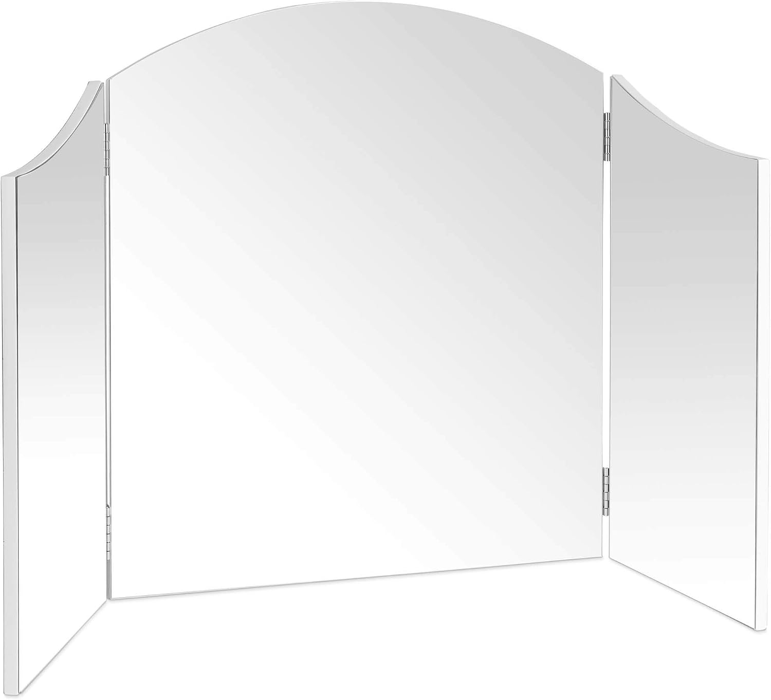 Beautify Large Vanity Tri-Fold Makeup Mirror, Foldable Tabletop Hollywood Vanity Mirror, Hinged Design, 41W X 24H