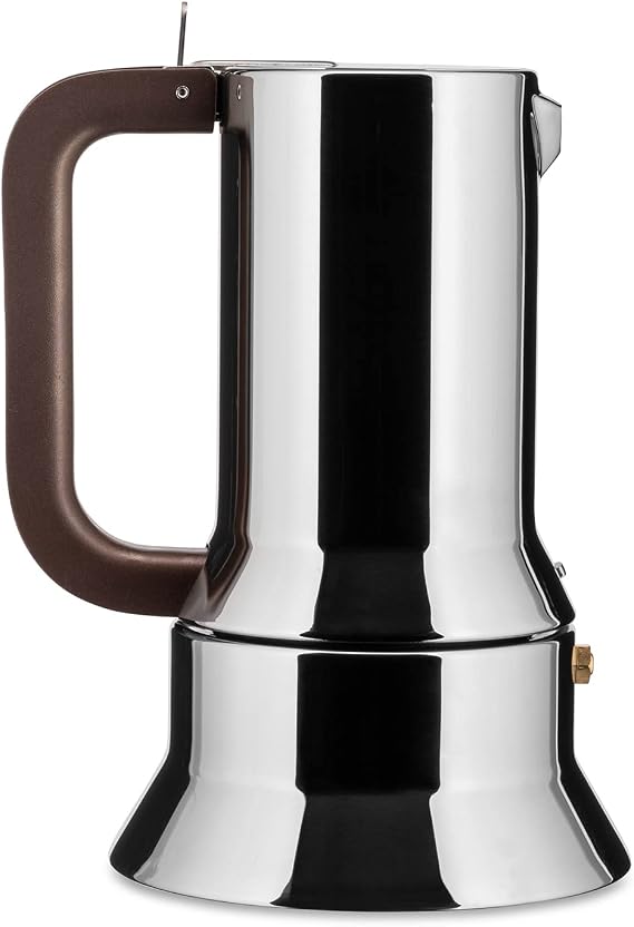 Alessi Espressomaschine 6 Tassen für Induktion Edelstahl silber 15.5 x 13.5 x 27 cm 9090/6