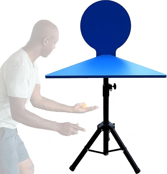 Table Tennis Sparring Training Device Rebound Board, Portable Pingpong Balls Rebounder Board, Tennis Return Board with Stand, Adjustable Height, Pingpong Exerciser for Home, Gym, School