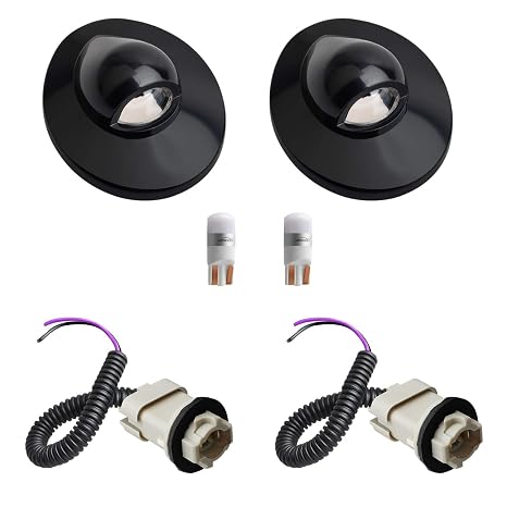 LED License Plate Light Lens Lamp Socket Wiring Harness Black Housing Compatible with 1999-2015 F150 F250 F350 F450 F550 Super Duty Bronco Ranger Excursion Expedition