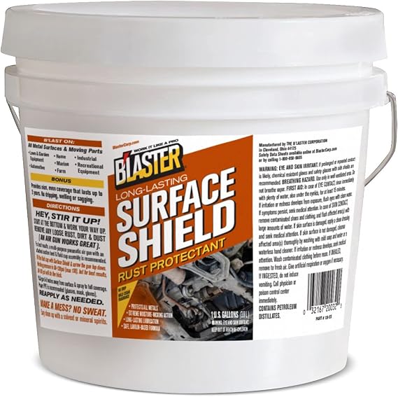 BLaster Surface Shield Anti Rust for Metal Rust Prevention for Tools, Equipment & Moving Parts Long-Lasting Corrosion Protection with Lanolin-Based Formula 1 Gallon