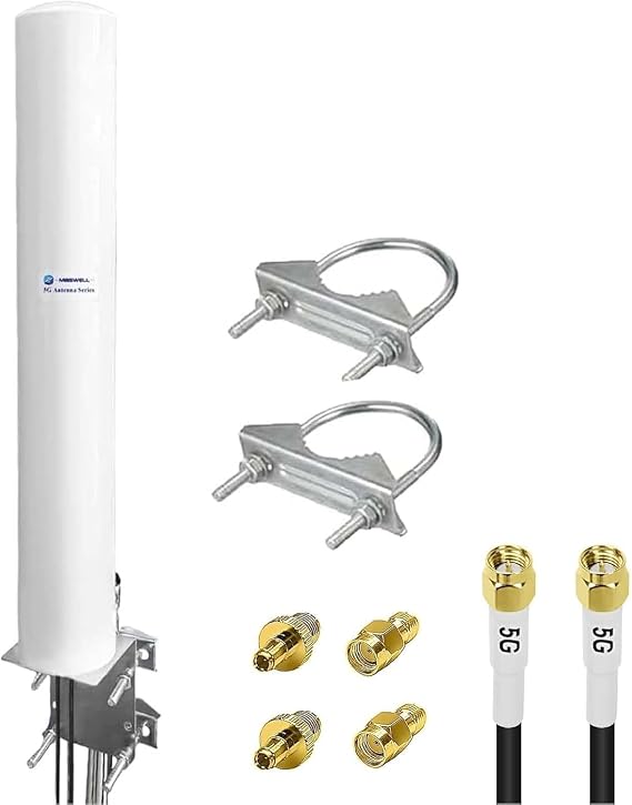 Maswell 4G LTE 5G Antenna Outdoor, 600-7000MHz 2X2 MIMO External Antenna, Up to 4.5 dBi, Cross-Polarized Omnidirectional for 4G/5G Routers & Gateways for T-Mobile Home Internet, Verizon, AT&T