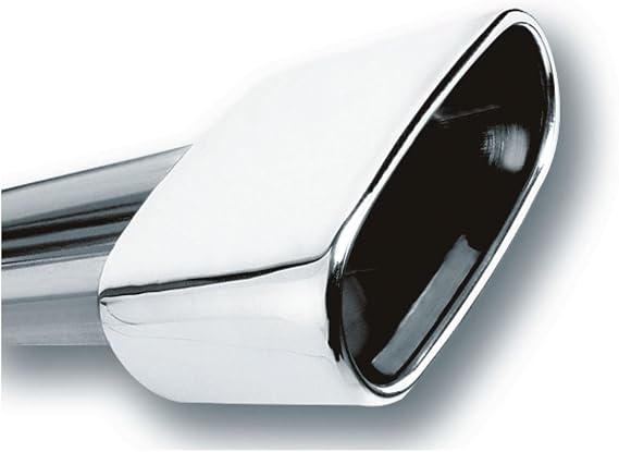 BORLA 20244 Exhaust Tip 2.5" Inlet - 6.69" x 3" Single Rectangle Rolled-Edge Angle-Cut Outlet - 5.63" Long Exhaust Tip. Weld On Mounting Method.