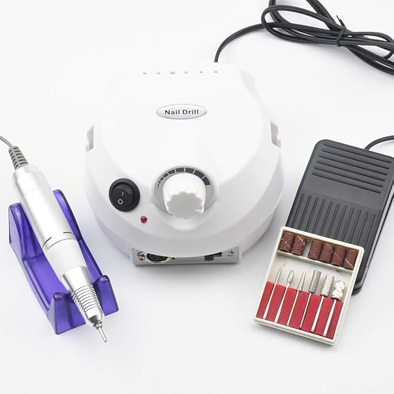 Coverzone Manikür Pedikür Makinesi Profesyonel 25000 Rpm Elektrikli Freze Tırnak Parlatıcı Törpü 3 Farklı Renk Seçeneği Nail Drill Parlatma Şekil Verme Çok İşlevli Kullanım F601 (Beyaz)