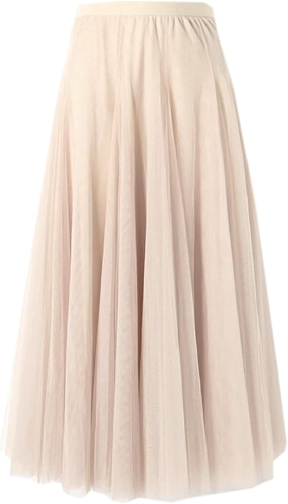 SANGTREE Women's Maxi Tulle Skirts A-Line Layered Long Mesh Flowy Skirt