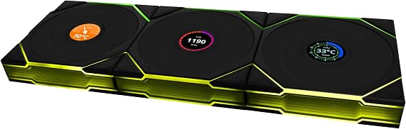 Lian Li UNI FAN TL WIRELESS LCD 3x120mm Black Case Fan (G99.12TLLCD1W3B.00)