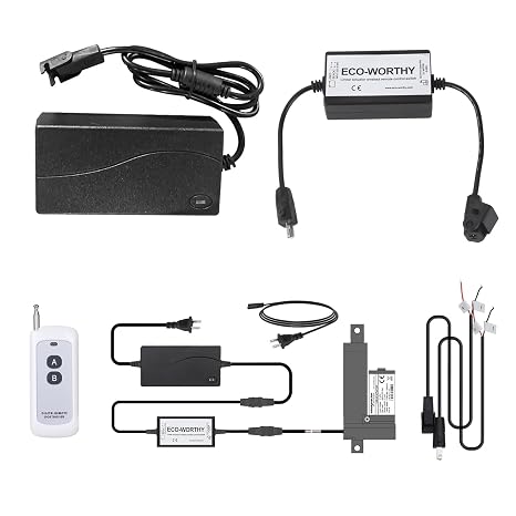 DC HOUSE Forward and Reverse Linear Actuator Controller with 12V AC/DC Adapter, Maximum Remote Control Distance 70M, Wireless Remote Motor Control Switch Kit for Various Motor/Linear Actuators