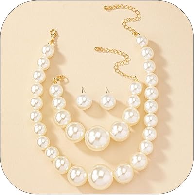 Pearl Necklaces for Women Chunky Pearl Necklaces Big Pearl Necklaces