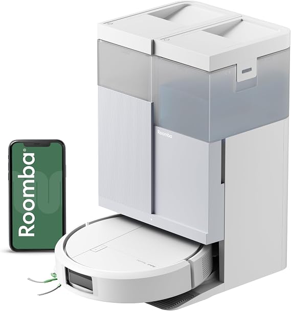 iRobot Roomba Plus 415 Robot Vacuum & Mop Combo, White, 20,000Pa Suction, 90 Days Self-Emptying, Multifunction Dock, Self-Cleaning & Hot Dry, Smart Obstacle Avoidance, Lifting Spinning Mops