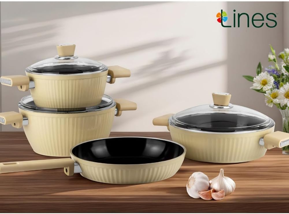 Lines BioSeramik Kristal Tencere Seti İndüksiyon Taban 7 Parça - 152.4.07.092