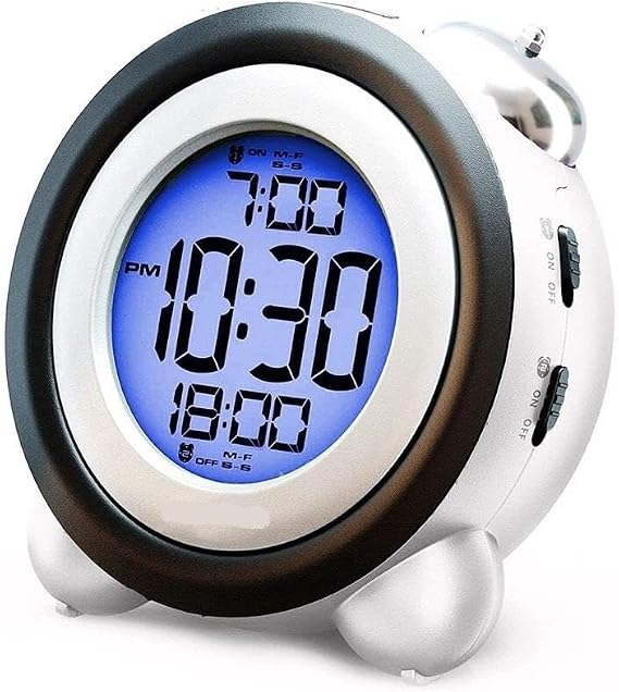 UpWay LED Işıklı Yüksek Zil Sesli Dijital Masa Saati Zaman Tarih Çift Alarm