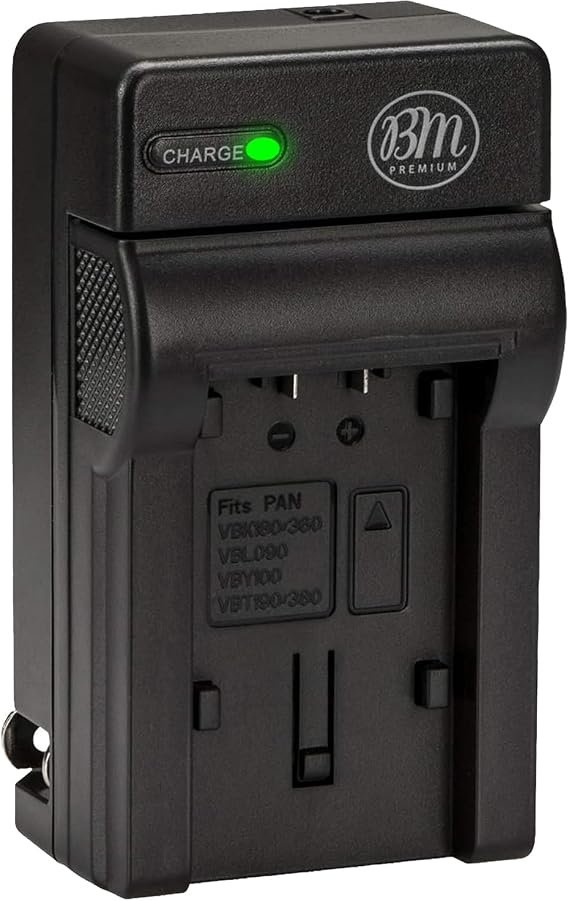 VW-VBK180, VW-VBK360, VBT190, VBT380 Battery Charger for Panasonic HC-V100 V110 V130 V160 V180 V201 V210 V250 V380 V500 V510 V520 V550 V700 V710 V720 V750 V770 VX870 VX981 W580 W850 WXF991 Camcorder