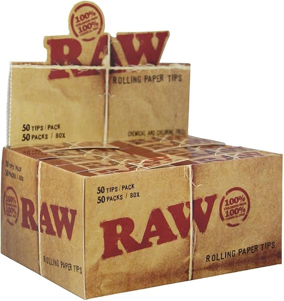 RAW Filter Tips Slim Unperforated Natural Filter Tips Unbleached 20 x Booklets