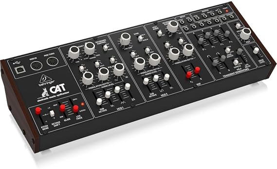 Behringer CAT Legendary Paraphonic Analog Synthesizer with Dual VCOs, 4 Mixable Waveforms, External Signal Processor, 16-Voice Poly Chain and Eurorack Format