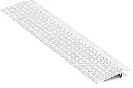 Door Threshold Ramp 1" Rise Door Ramp Aluminum Entry Ramp or Doorways Rated 800 lbs Load Capacity forWheelchair Scooters Power Chairs Walkers Metallic