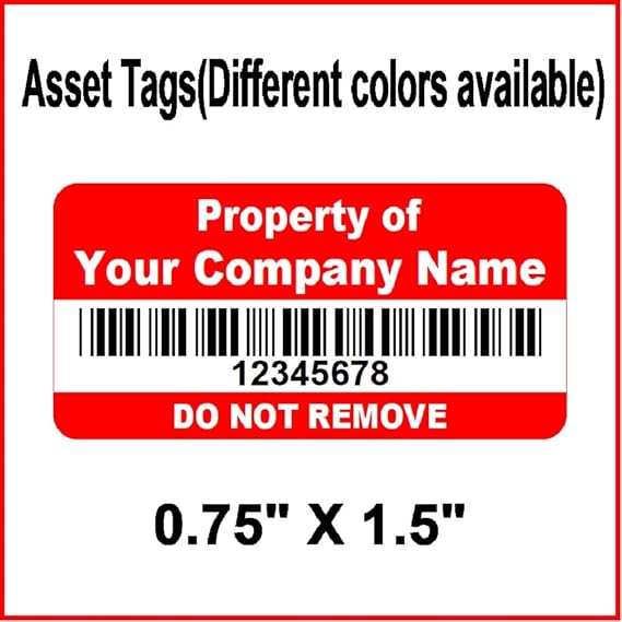 Asset Labels Permanent - Asset Tag Labels - Custom (400)