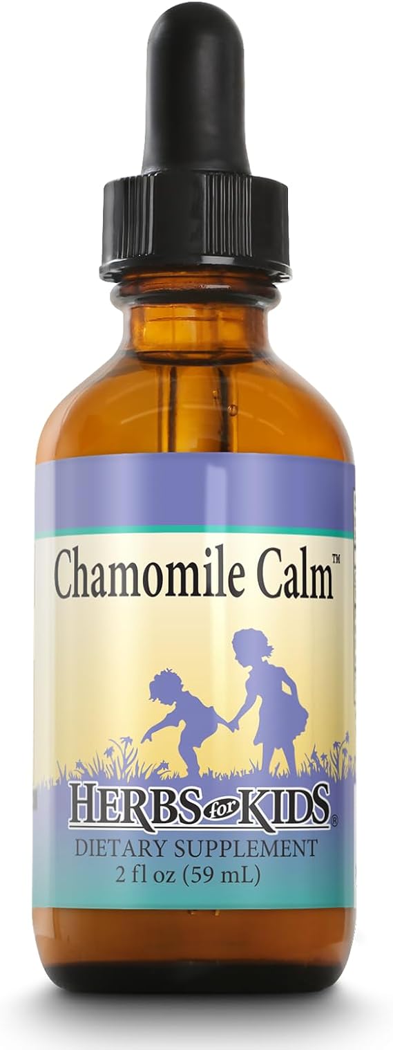 HERBS FOR KIDS Chamomile Calm Liquid Drops - Gentle Herbal Support for Children Ages 1 and Up, Proprietary Blend of Chamomile Flowers, Wood Betony, Fennel Seed, Hops and More, Approx. 19 Servings, 2oz | Chamomile Flower Extract Blend with Catnip, Fennel and Hops for Gentle Comfort, Suitable for Children 1 Year and Over