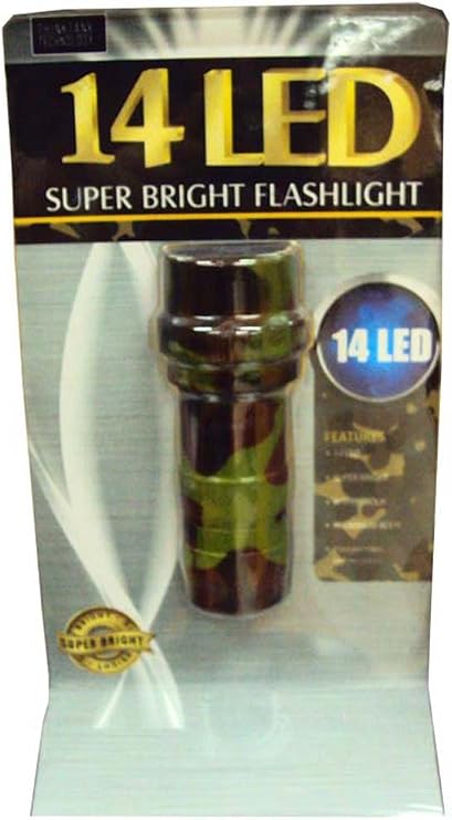 ToolUSA 4" (10.2 cm) Blue Aluminum Waterproof Flashlight | 14 Ultra-Bright LED | Roll-Resistant & Textured Grip | Perfect for Outdoor Adventures