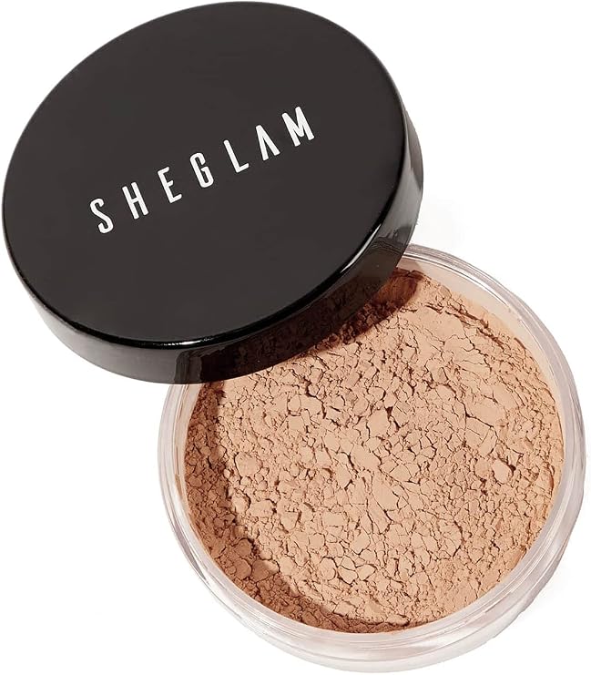 SHEGLAM Baked Glow Setting Powder Oil Control Loose Face Powder Translucent Pore-Less Flawless Smooths Fine Lines Glowy Powder - Light Brown