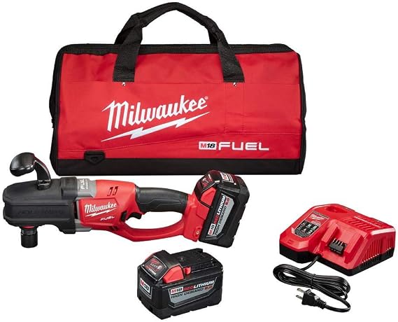 Milwaukee 270822HD M18 FUEL 18V 9.0 Ah Cordless Lithium-Ion Quik-Lok Hole Hawg Right Angle Drill Kit