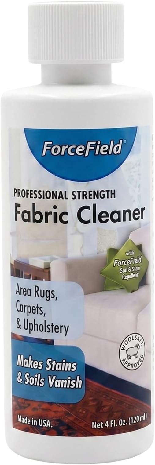 ForceField Fabric Cleaner (4 oz) Professional Strength Spot Stain Remover for Upholstery, Clothing, Carpets & Rugs WoolSafe Approved Formula Cleans Deep and Prevents Re-Soiling