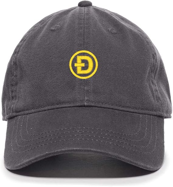 Tech Design Dogecoin D Baseball Cap Embroidered Cotton Adjustable Dad Hat