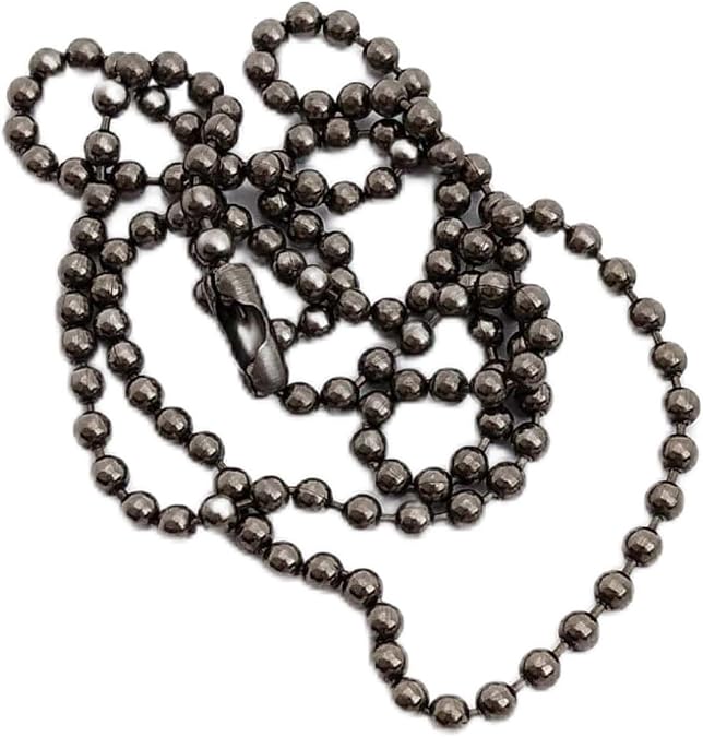 Flytanium Titanium Ball Chain Necklace, Grade TA1 Lightweight, Hypoallergenic & Non-Corrosive Titanium Chain with Connector Available in Large (#6) or Small (#3) 24" Length