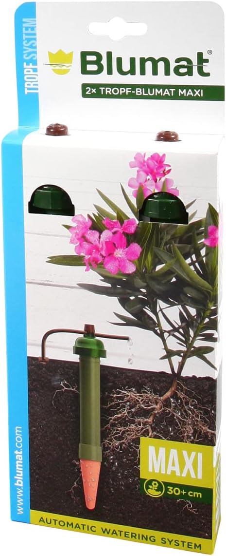 Blumat Plant Watering Devices - Tropf Maxi Outdoor Sensor Self Watering Planter Insert - Prevents Overwatering - Provides Consistent Hydration for Larger Plants and Deep Rooted Containers - 2 Pack