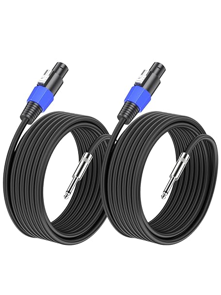 2pack 1M Speakon to Jack Cables 2 Core CCA 15AWG PA Amplifier Speaker Cable