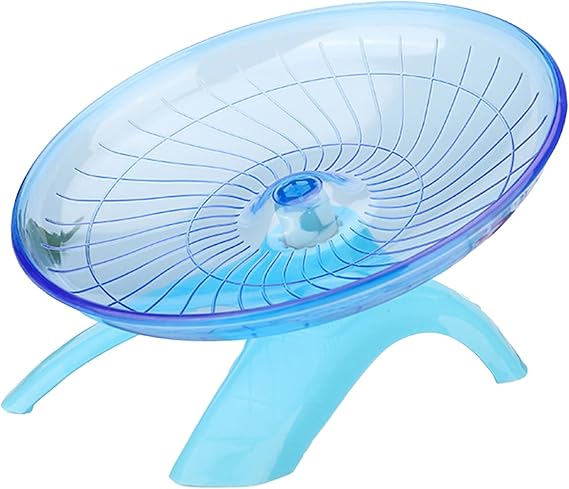 Hamster Flying Saucer Silent Running Wheel, 7 Inch, Suitable for Guinea Pigs, Hamsters, Hedgehogs and Other Small Animals to Ensure Safe Exercise(Blue)