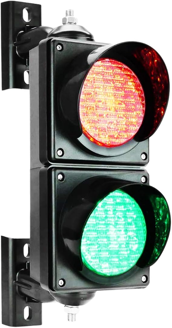 BBMI 100mm(4inch) Traffic Light, AC85-265V Red/Green Stop and Go Lamp, PC Housing Waterproof IP65 Industrial Warning LED Traffic Stop Light.