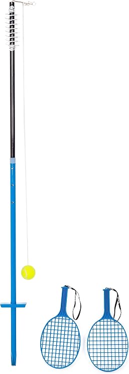 Sunsport Tetherball - Blue | Outdoor Game for Adults, Kids & Teenagers | Classic Tennis Ball and Tether | Includes Pole, Bat & Balls | Activity Gifts for Summer, Birthdays, Parties & Parks