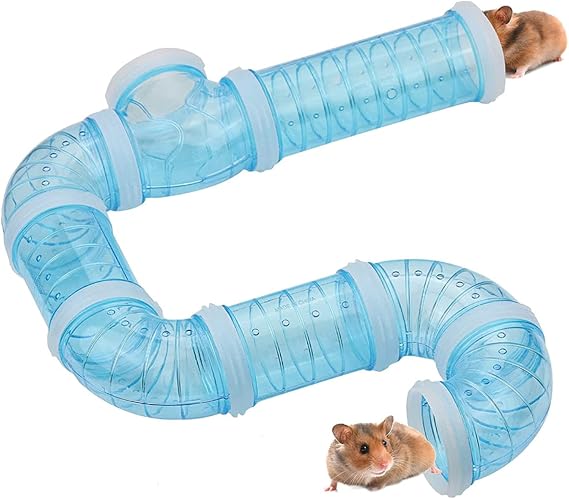 8 PCS Hamster Tubes and Tunnels Toys DIY Pipe Maze for Dwarf Hamster Gerbil