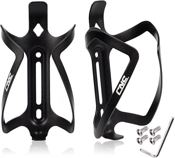 CNC Bike Water Bottle Holder,2-Pack Bike Bottle Cage for MTB Road Bike,Black